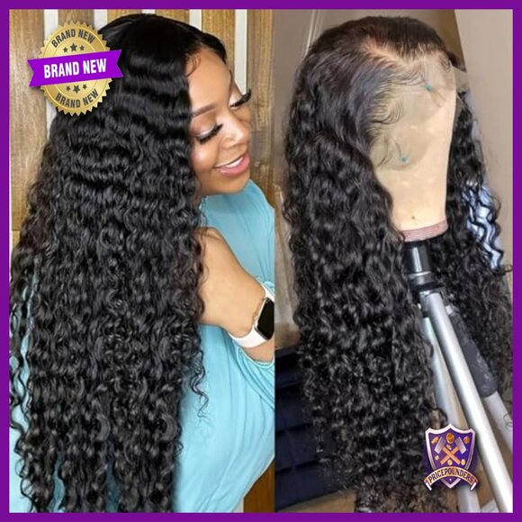 20 Inch Deep Wave Lace Front Wig, 220% Density Human Hair, Pre Plucked